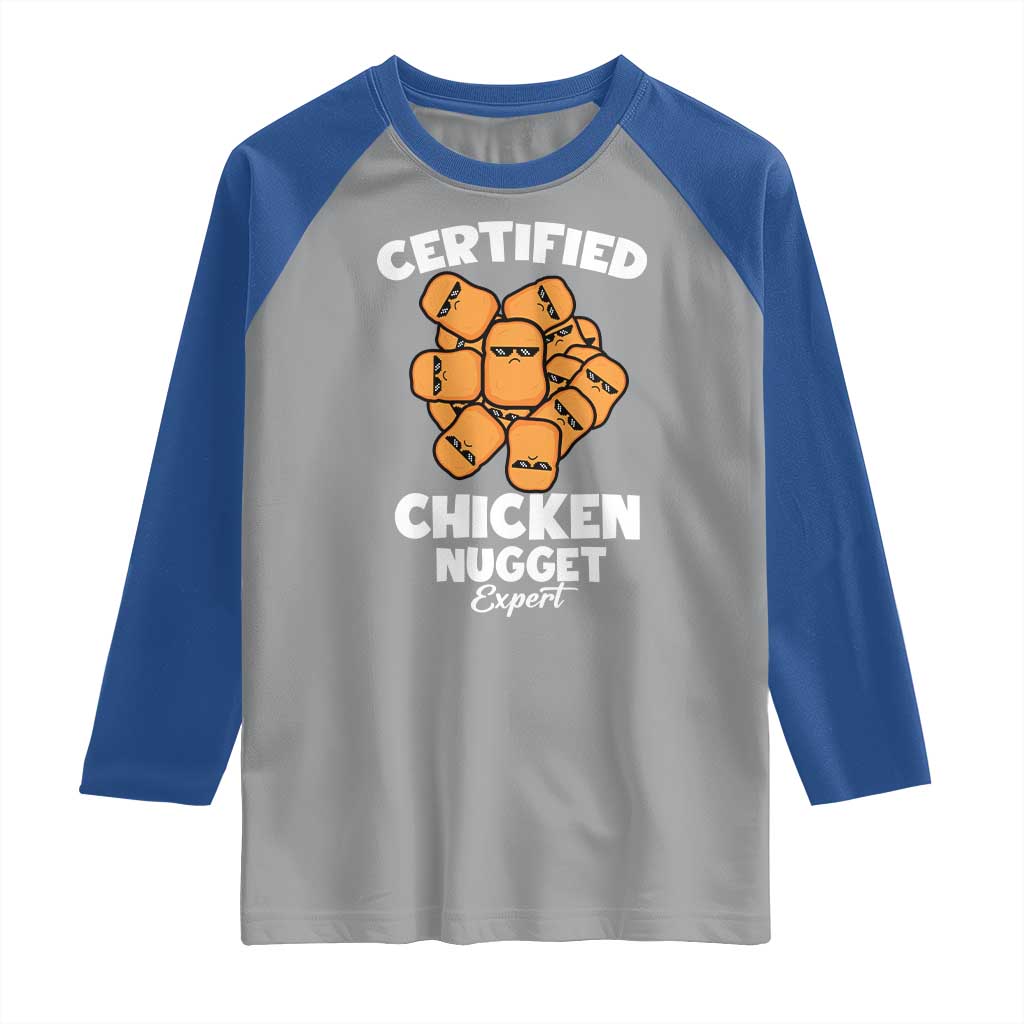 Funny Food Lover Gift Raglan Shirt Certified Chicken Nugget Expert - Wonder Print Shop