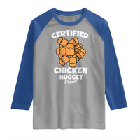 Funny Food Lover Gift Raglan Shirt Certified Chicken Nugget Expert - Wonder Print Shop