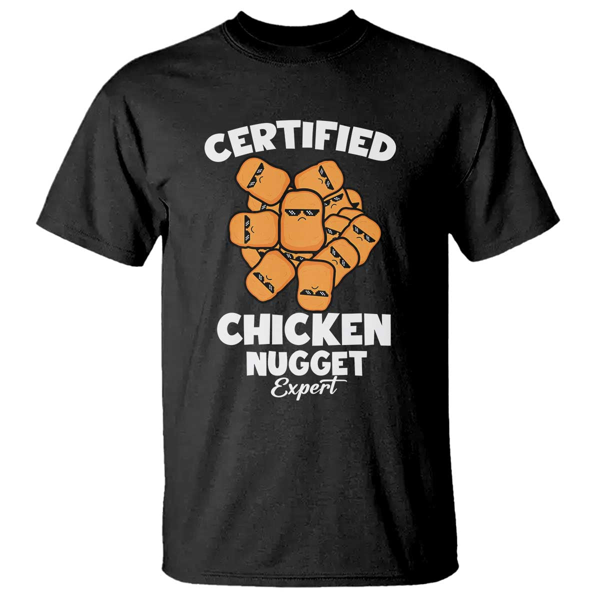 Funny Food Lover Gift T Shirt Certified Chicken Nugget Expert - Wonder Print Shop