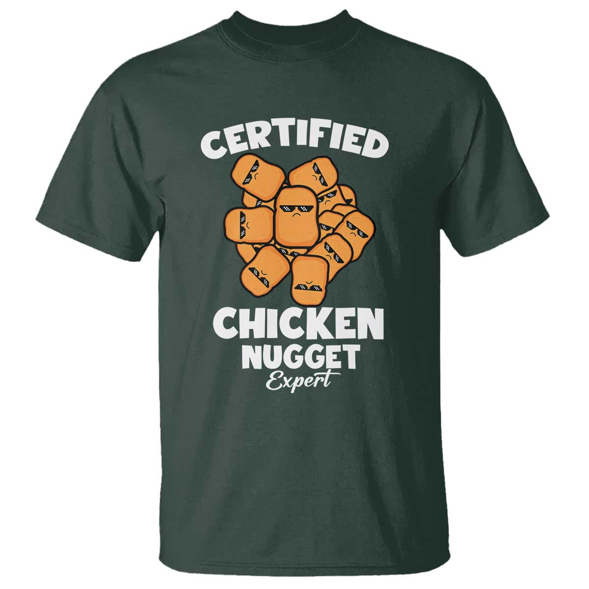 Funny Food Lover Gift T Shirt Certified Chicken Nugget Expert - Wonder Print Shop