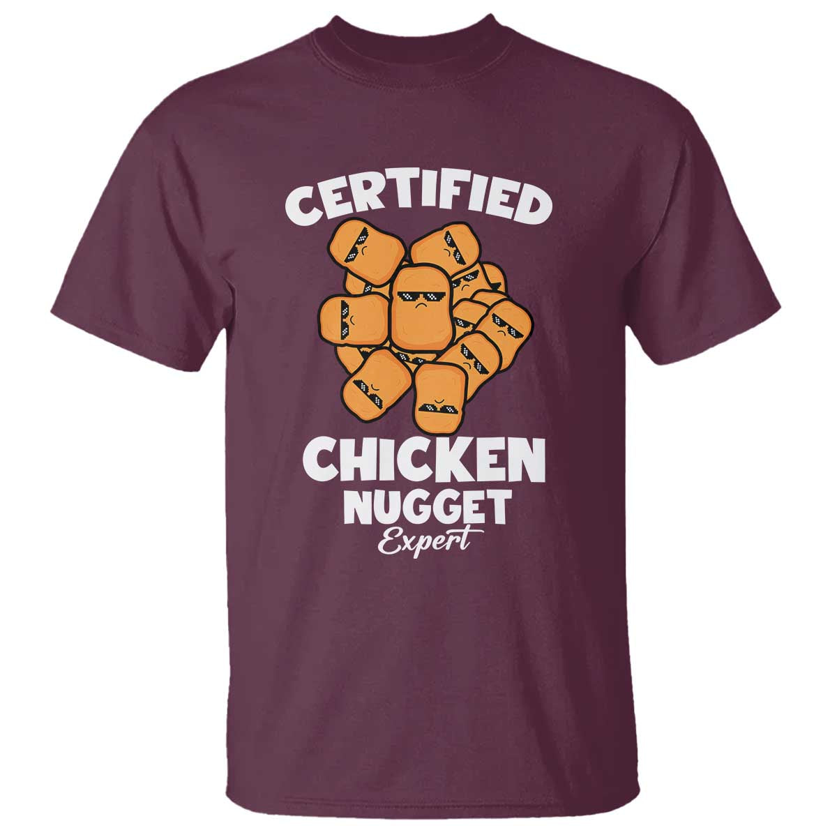 Funny Food Lover Gift T Shirt Certified Chicken Nugget Expert - Wonder Print Shop