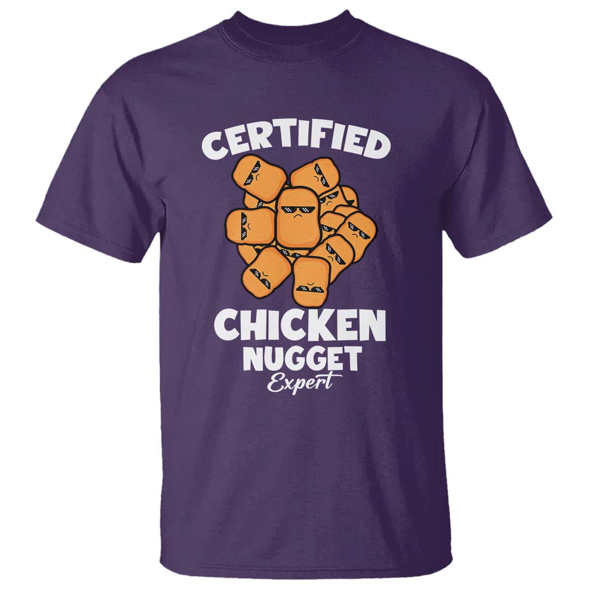 Funny Food Lover Gift T Shirt Certified Chicken Nugget Expert - Wonder Print Shop