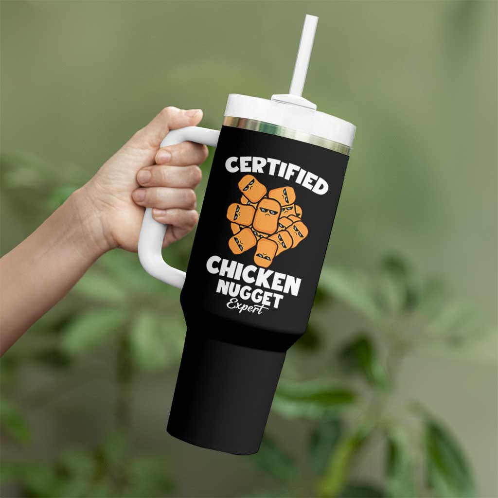Funny Food Lover Gift Tumbler With Handle Certified Chicken Nugget Expert