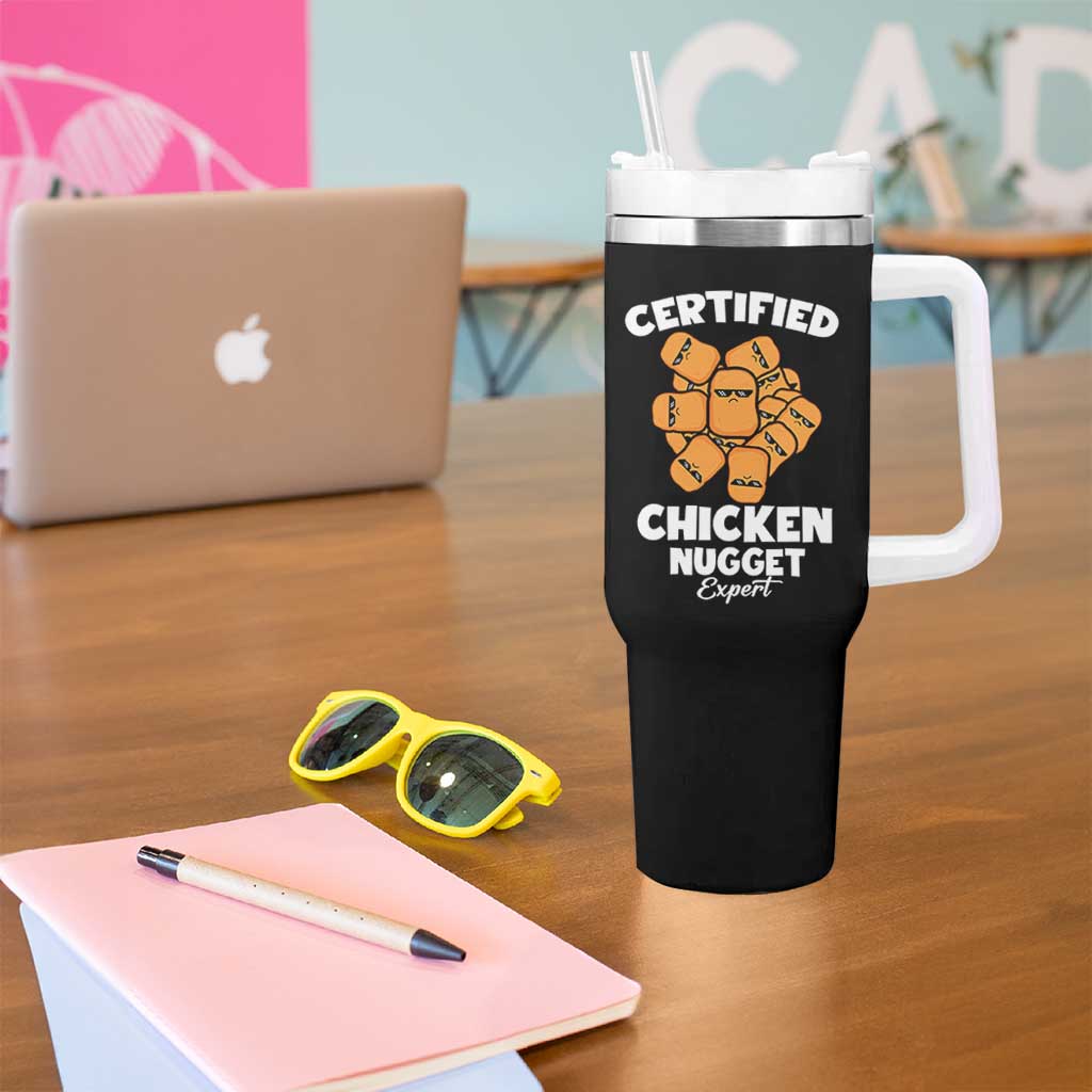 Funny Food Lover Gift Tumbler With Handle Certified Chicken Nugget Expert