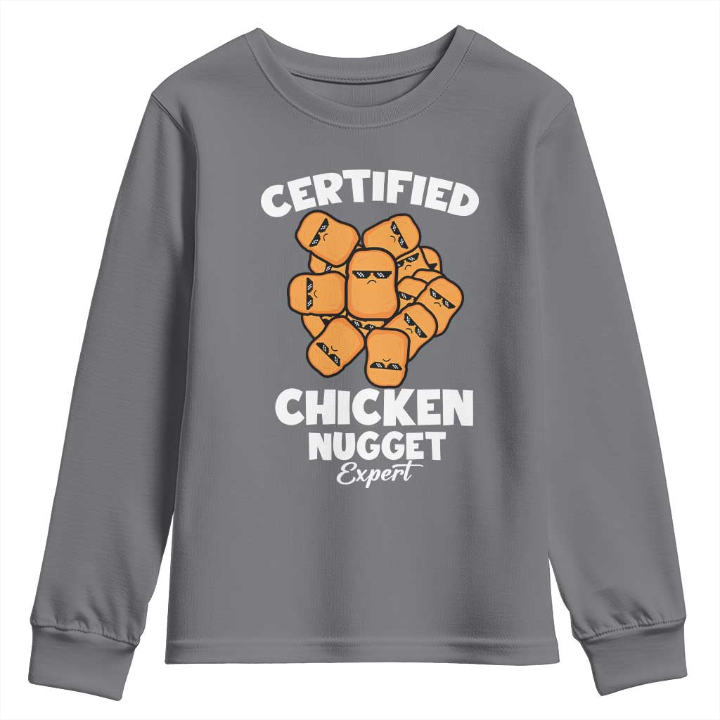 Funny Food Lover Gift Youth Sweatshirt Certified Chicken Nugget Expert - Wonder Print Shop