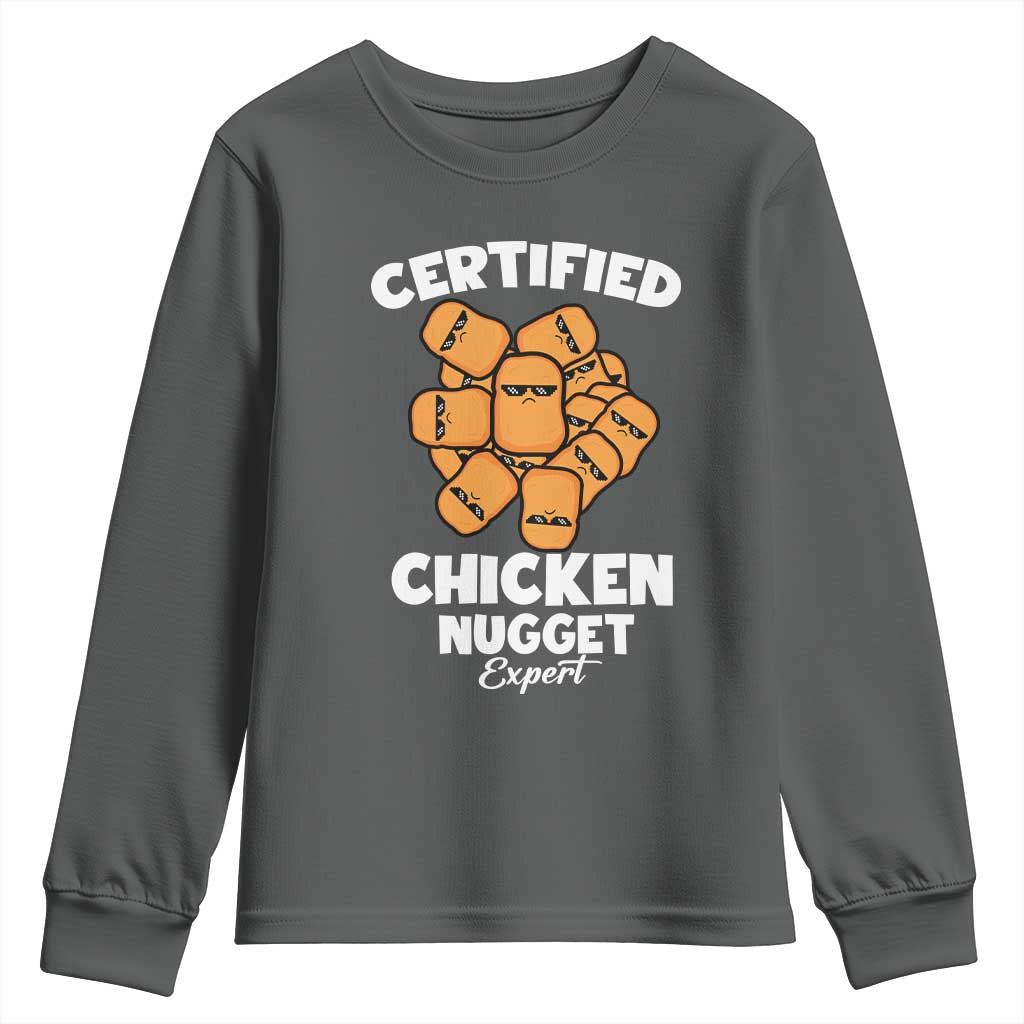 Funny Food Lover Gift Youth Sweatshirt Certified Chicken Nugget Expert - Wonder Print Shop