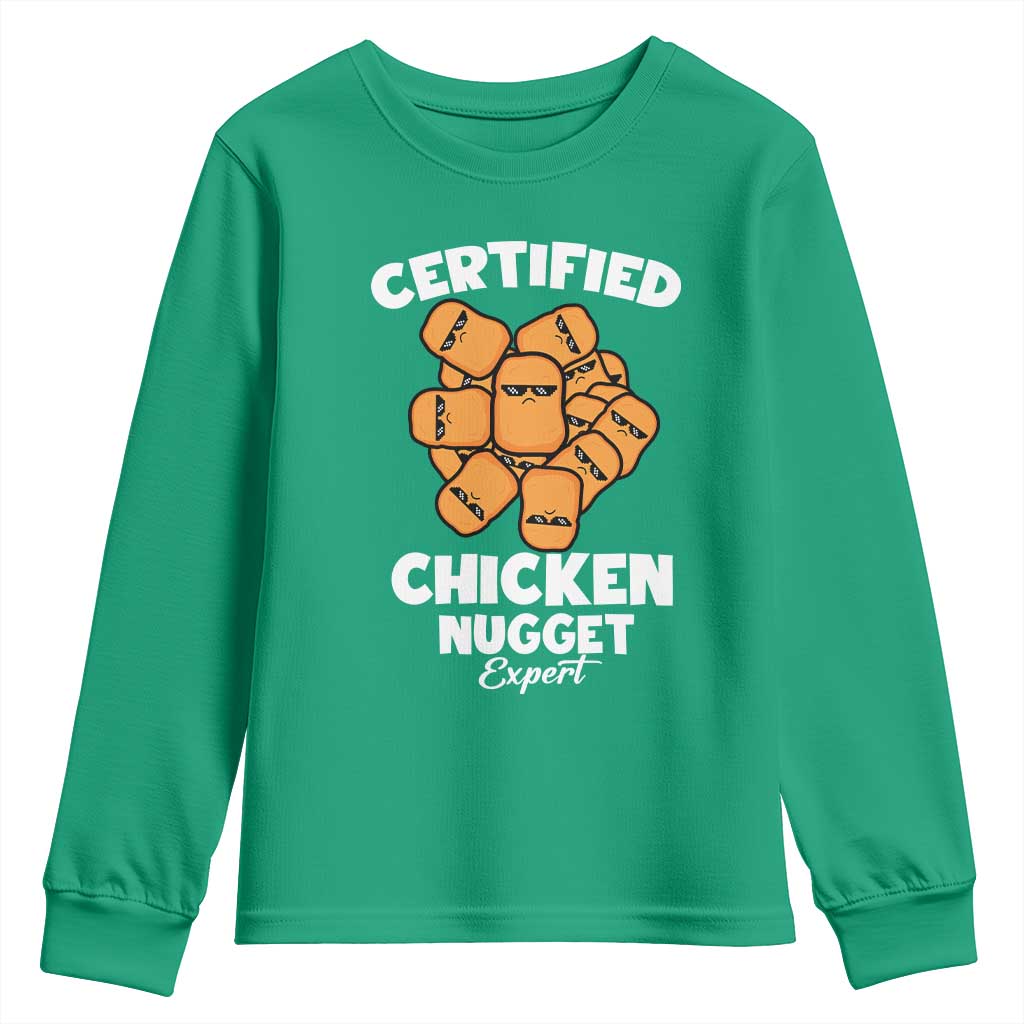 Funny Food Lover Gift Youth Sweatshirt Certified Chicken Nugget Expert - Wonder Print Shop