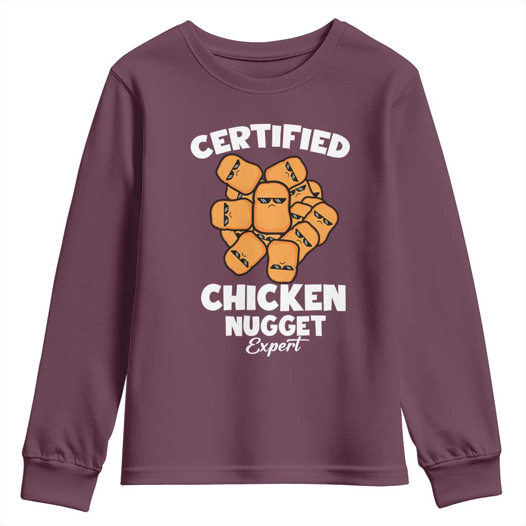 Funny Food Lover Gift Youth Sweatshirt Certified Chicken Nugget Expert - Wonder Print Shop