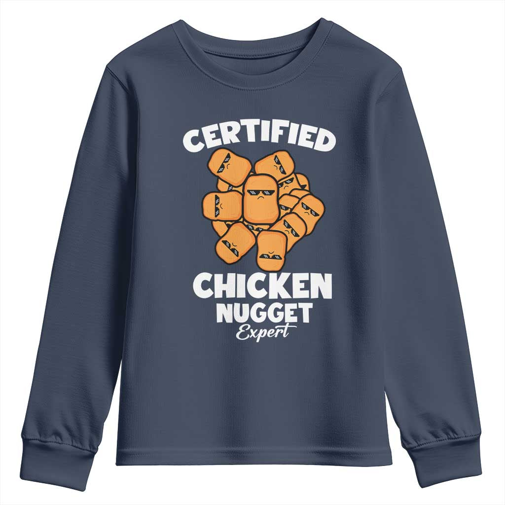 Funny Food Lover Gift Youth Sweatshirt Certified Chicken Nugget Expert - Wonder Print Shop