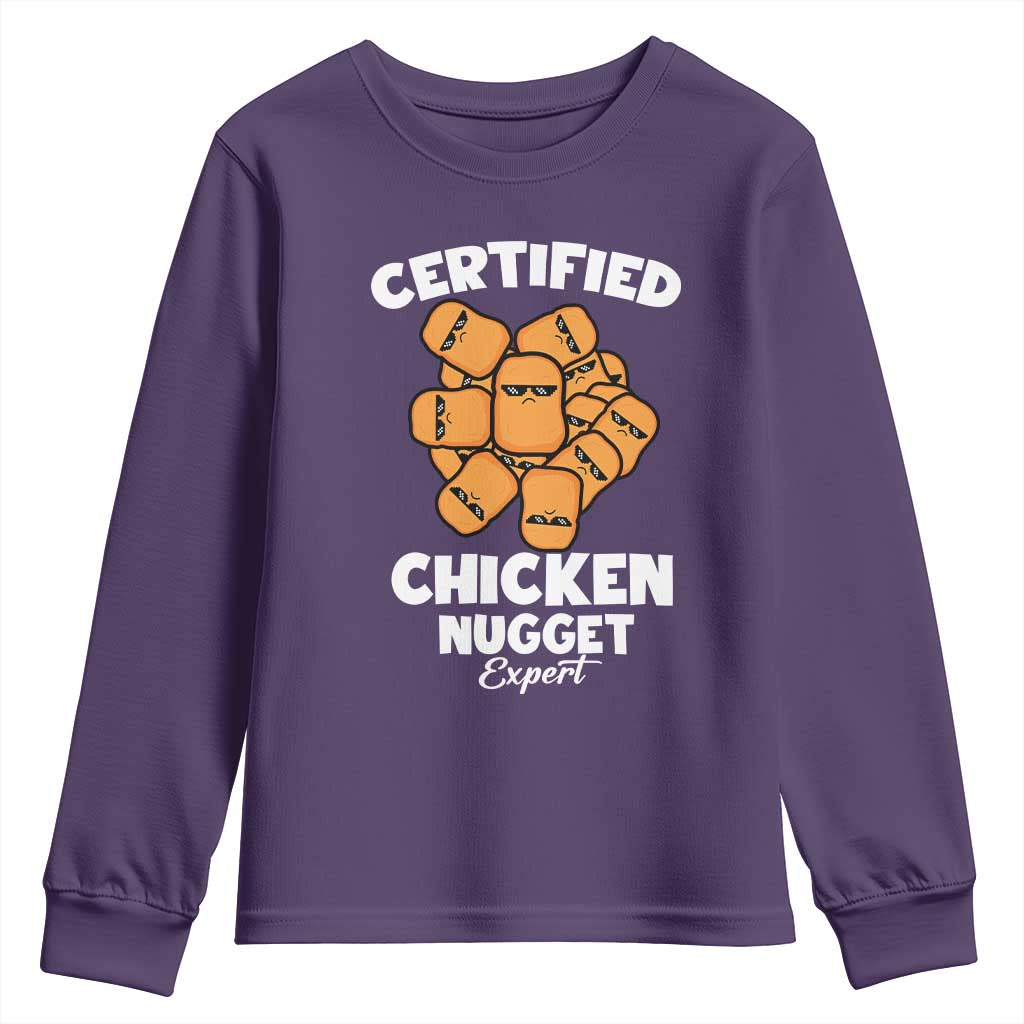 Funny Food Lover Gift Youth Sweatshirt Certified Chicken Nugget Expert - Wonder Print Shop
