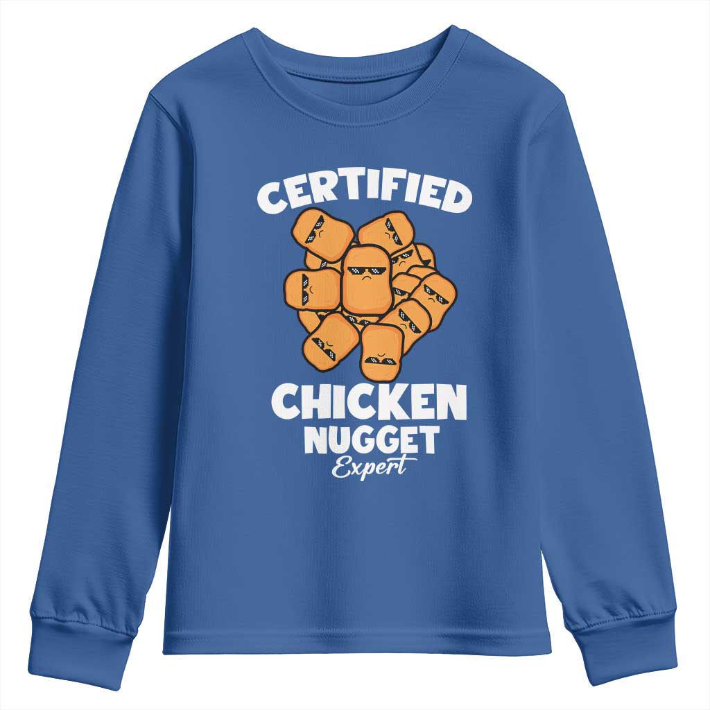 Funny Food Lover Gift Youth Sweatshirt Certified Chicken Nugget Expert - Wonder Print Shop