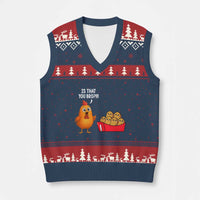 Funny Chicken Nuggets Lover V-Neck Knit Sweater Vest Is That You Bro - Wonder Print Shop