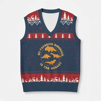 My Favorite Dinosaur Is The Nugget V-Neck Knit Sweater Vest Funny Food Lover Gift - Wonder Print Shop