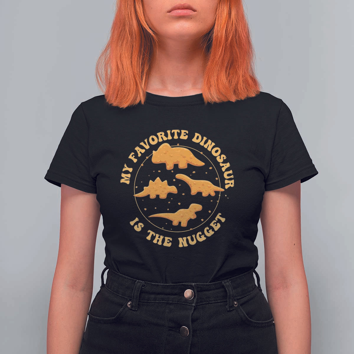 My Favorite Dinosaur Is The Nugget T Shirt For Women Funny Food Lover Gift - Wonder Print Shop
