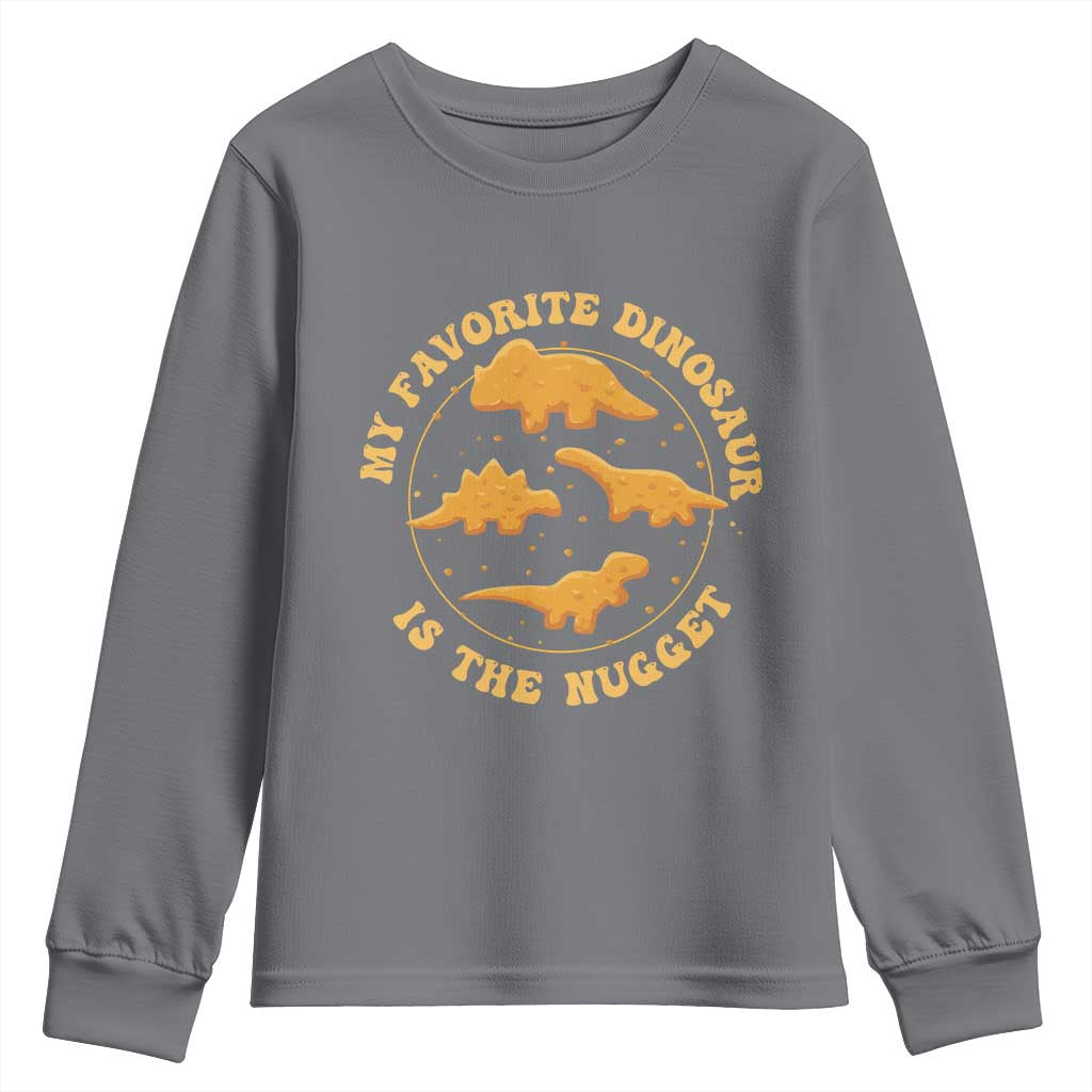 My Favorite Dinosaur Is The Nugget Youth Sweatshirt Funny Food Lover Gift - Wonder Print Shop