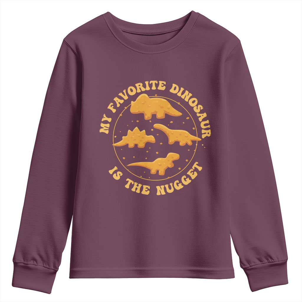 My Favorite Dinosaur Is The Nugget Youth Sweatshirt Funny Food Lover Gift - Wonder Print Shop