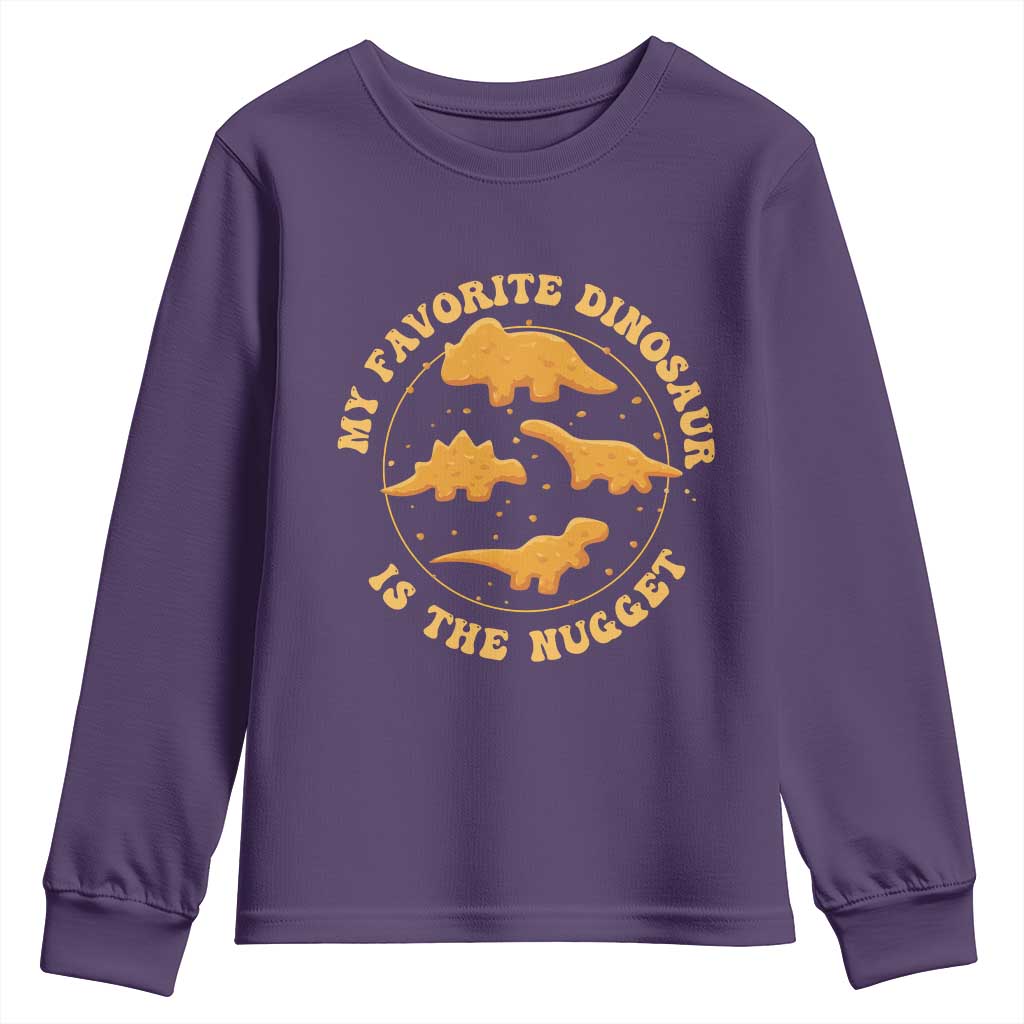 My Favorite Dinosaur Is The Nugget Youth Sweatshirt Funny Food Lover Gift - Wonder Print Shop