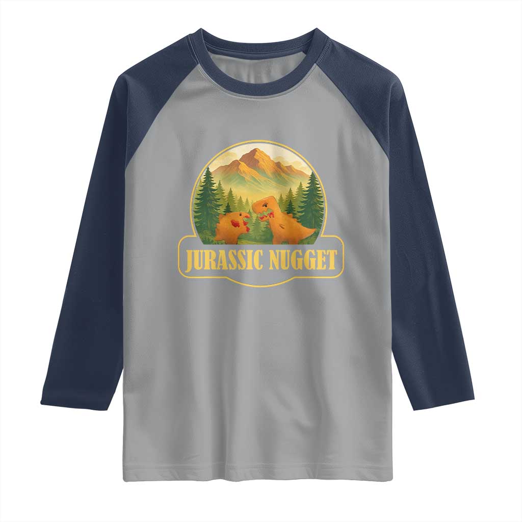Jurassic Nugget World Dino Raglan Shirt Nugget Lover Gift - Wonder Print Shop