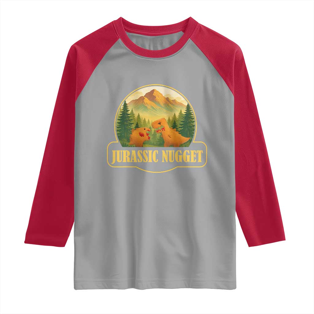 Jurassic Nugget World Dino Raglan Shirt Nugget Lover Gift - Wonder Print Shop