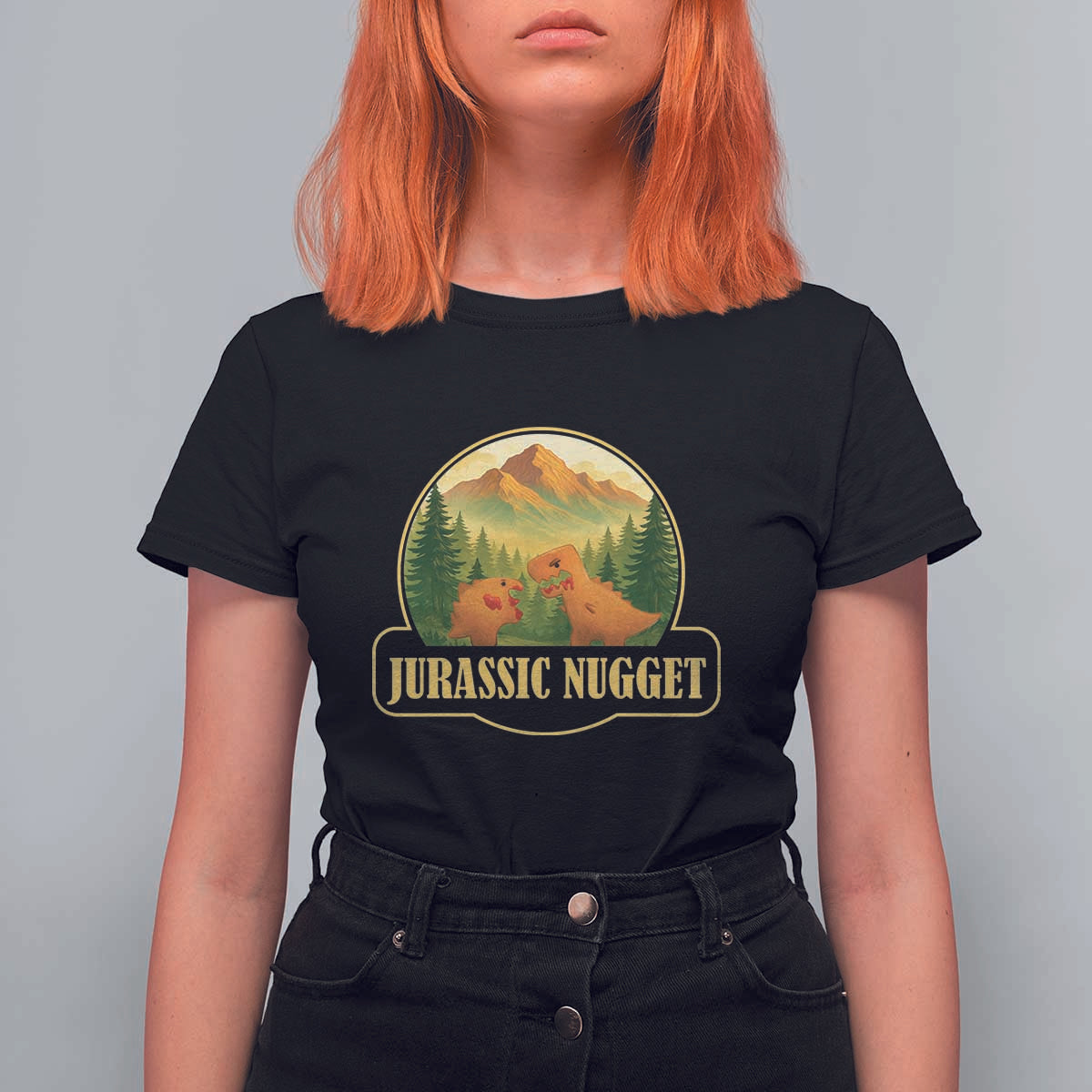 Jurassic Nugget World Dino T Shirt For Women Nugget Lover Gift - Wonder Print Shop