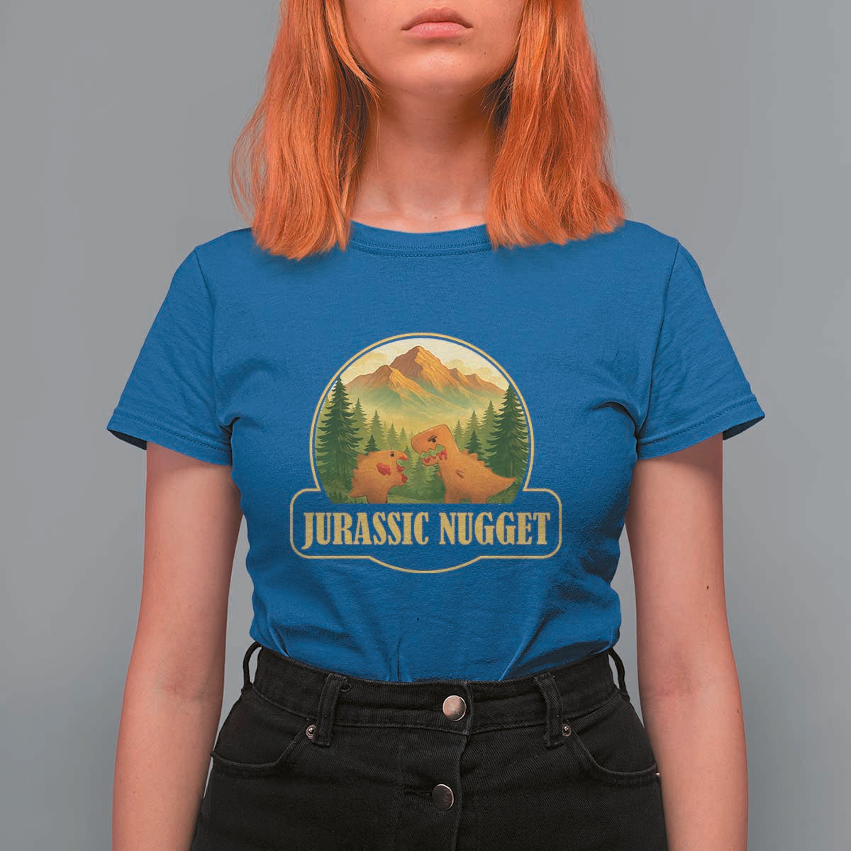 Jurassic Nugget World Dino T Shirt For Women Nugget Lover Gift - Wonder Print Shop
