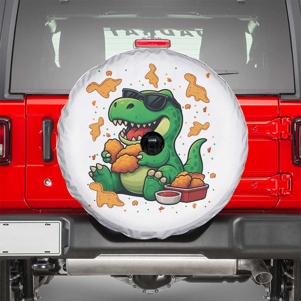 Funny Dinosaur Eating Chicken Nuggets Spare Tire Cover Food Lover Gift - Wonder Print Shop