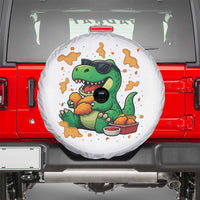 Funny Dinosaur Eating Chicken Nuggets Spare Tire Cover Food Lover Gift - Wonder Print Shop