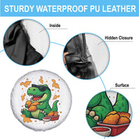Funny Dinosaur Eating Chicken Nuggets Spare Tire Cover Food Lover Gift - Wonder Print Shop