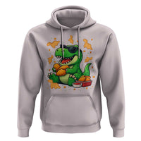 Funny Dinosaur Eating Chicken Nuggets Hoodie Food Lover Gift - Wonder Print Shop
