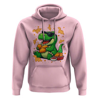 Funny Dinosaur Eating Chicken Nuggets Hoodie Food Lover Gift - Wonder Print Shop