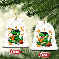 Funny Dinosaur Eating Chicken Nuggets Ceramic Ornament Food Lover Gift - Wonder Print Shop