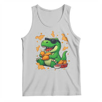 Funny Dinosaur Eating Chicken Nuggets Tank Top Food Lover Gift - Wonder Print Shop