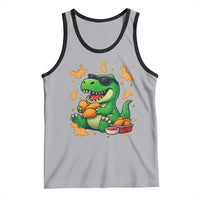 Funny Dinosaur Eating Chicken Nuggets Tank Top Food Lover Gift - Wonder Print Shop