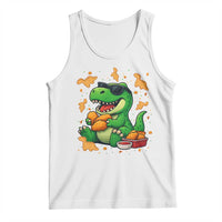 Funny Dinosaur Eating Chicken Nuggets Tank Top Food Lover Gift - Wonder Print Shop