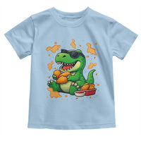 Funny Dinosaur Eating Chicken Nuggets Toddler T Shirt Food Lover Gift - Wonder Print Shop