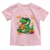 Funny Dinosaur Eating Chicken Nuggets Toddler T Shirt Food Lover Gift - Wonder Print Shop