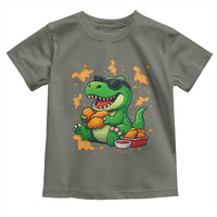 Funny Dinosaur Eating Chicken Nuggets Toddler T Shirt Food Lover Gift - Wonder Print Shop