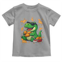 Funny Dinosaur Eating Chicken Nuggets Toddler T Shirt Food Lover Gift - Wonder Print Shop