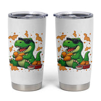 Funny Dinosaur Eating Chicken Nuggets Tumbler Cup Food Lover Gift