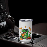 Funny Dinosaur Eating Chicken Nuggets Tumbler Cup Food Lover Gift