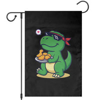Cute Dinosaur Eating Chicken Nuggets Garden Flag Food Humor Gift - Wonder Print Shop