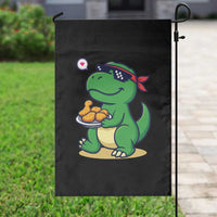 Cute Dinosaur Eating Chicken Nuggets Garden Flag Food Humor Gift - Wonder Print Shop