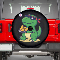 Cute Dinosaur Eating Chicken Nuggets Spare Tire Cover Food Humor Gift - Wonder Print Shop