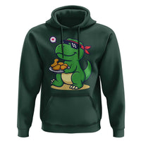 Cute Dinosaur Eating Chicken Nuggets Hoodie Food Humor Gift - Wonder Print Shop