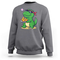 Cute Dinosaur Eating Chicken Nuggets Sweatshirt Food Humor Gift - Wonder Print Shop