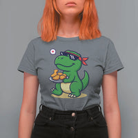 Cute Dinosaur Eating Chicken Nuggets T Shirt For Women Food Humor Gift - Wonder Print Shop