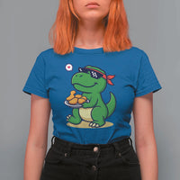 Cute Dinosaur Eating Chicken Nuggets T Shirt For Women Food Humor Gift - Wonder Print Shop