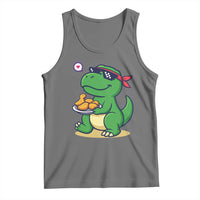 Cute Dinosaur Eating Chicken Nuggets Tank Top Food Humor Gift - Wonder Print Shop