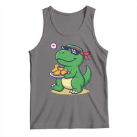 Cute Dinosaur Eating Chicken Nuggets Tank Top Food Humor Gift - Wonder Print Shop
