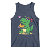 Cute Dinosaur Eating Chicken Nuggets Tank Top Food Humor Gift - Wonder Print Shop